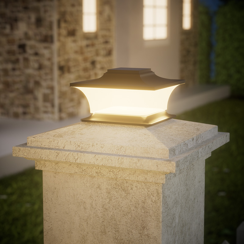 Post Cap Light - Solar Post Light with Auto On/Off,