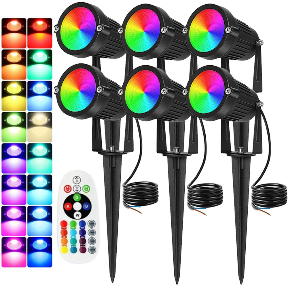 Outdoor Lighting Garden - RGBW Landscape Lighting 10W with Remote