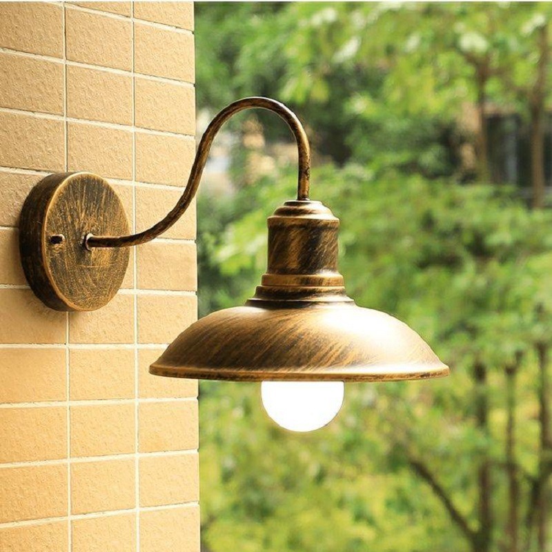 Outdoor Lighting Bronze - Outdoor Black Gold American Wall Lights