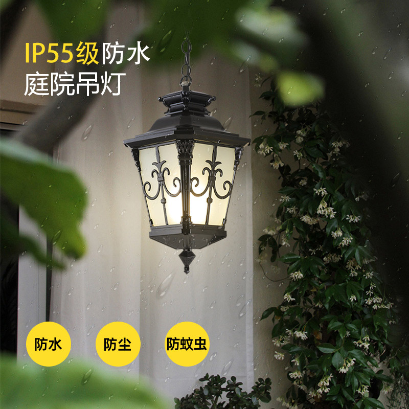 Outdoor Lighting Bronze - Waterproof Outdoor Porch Pendant Lights With