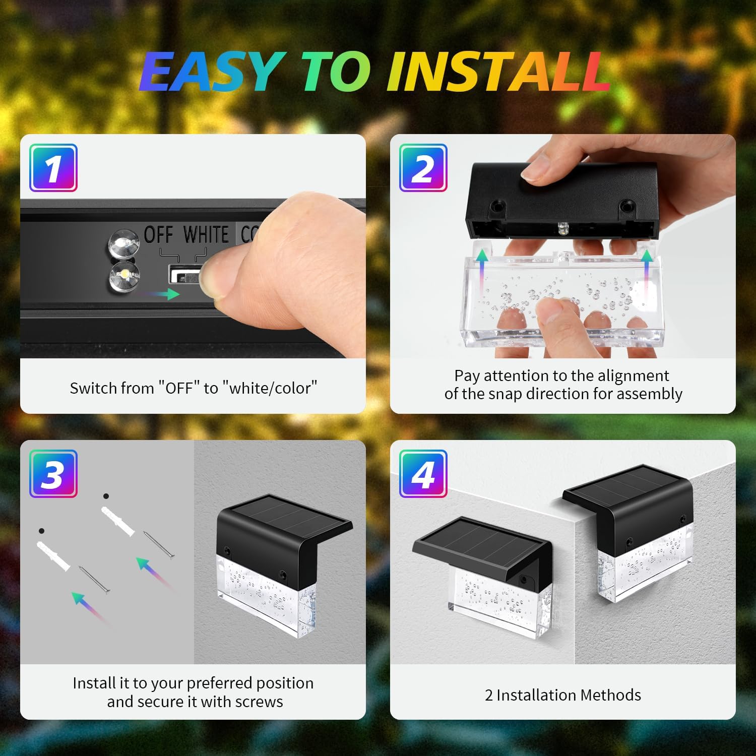 Solar Fence Lights Outdoor Wat - Post Cap Light 评论和价格