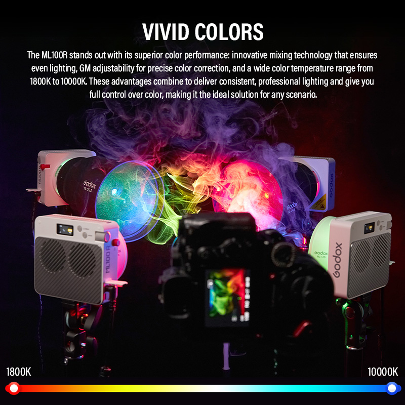 Godox NEW ML100R Portable RGB  - Outdoor Lighting Kit Photography 评论和价格