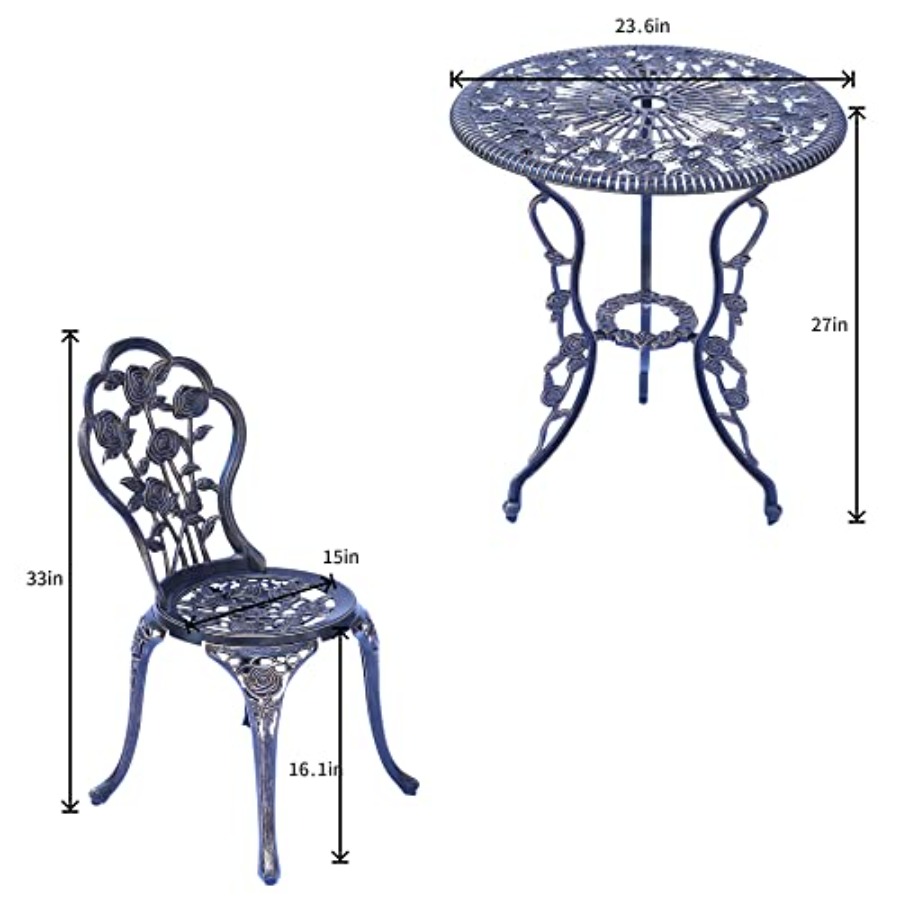 Outdoor bistro set for garden, - Outdoor Lighting Bronze 评论和价格