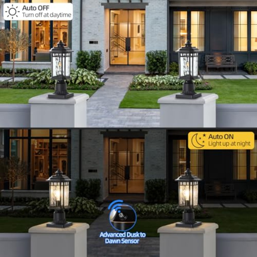 2 Pack Outdoor Post Lights, Du - Outdoor Lighting Dusk To Dawn 评论和价格