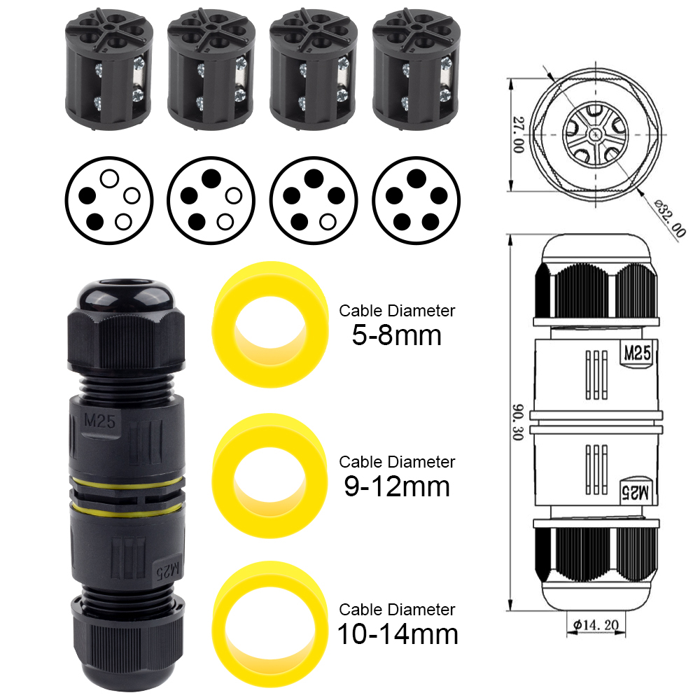 IP68 M25 Cable Connector Outdo - Outdoor Lighting Connectors 评论和价格