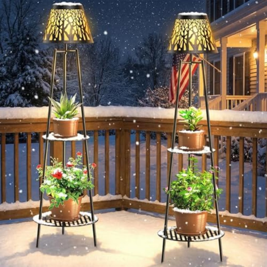 2 Pack Outdoor Solar Floor Lam - Outdoor Lighting Garden 评论和价格