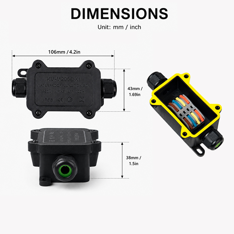 IP68 Waterproof Junction Box 2 - Outdoor Lighting Connectors 评论和价格