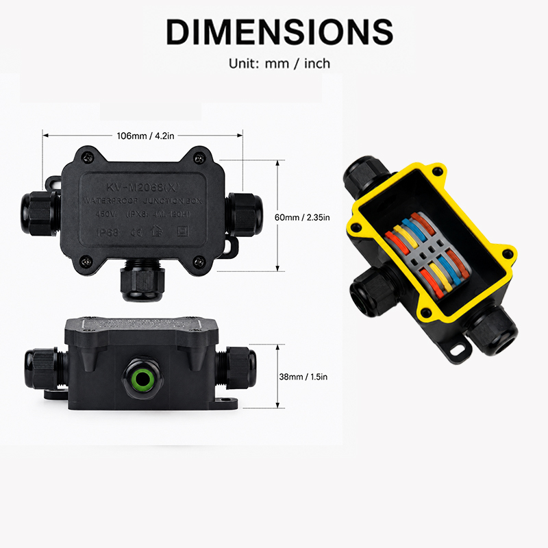 IP68 Waterproof Junction Box 2 - Outdoor Lighting Connectors 评论和价格