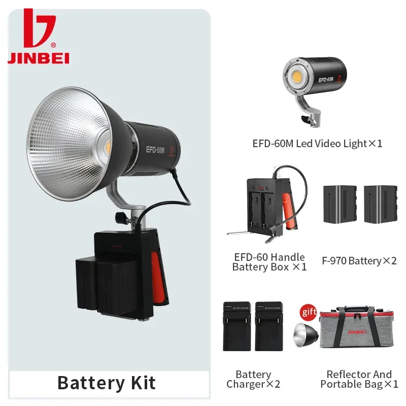 JINBEI EFD-60M 60W Battery Kit - Outdoor Lighting Kit Photography 评论和价格