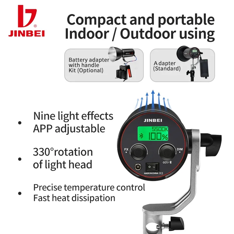 JINBEI EFD-60M 60W Battery Kit - Outdoor Lighting Kit Photography 评论和价格