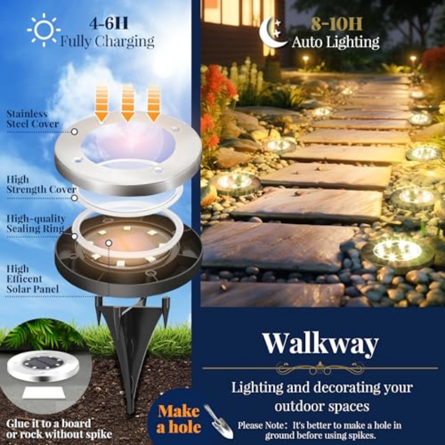 Solar Ground Lights Solar Ligh - Outdoor Lighting Garden 评论和价格